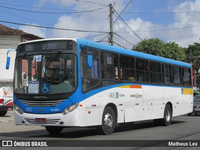 Transportadora Globo 483 na cidade de Recife, Pernambuco, Brasil, por Matheus Lex. Número da foto: #7690922.