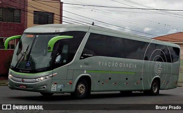 Viação Garcia 7686 na cidade de Ponta Grossa, Paraná, Brasil, por Bruny Prado. ID da foto: 7694116.