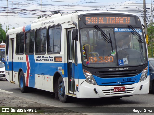 Viação Nossa Senhora da Penha RJ 188.055 na cidade de Nova Iguaçu, Rio de Janeiro, Brasil, por Roger Silva. ID da foto: 7697161.