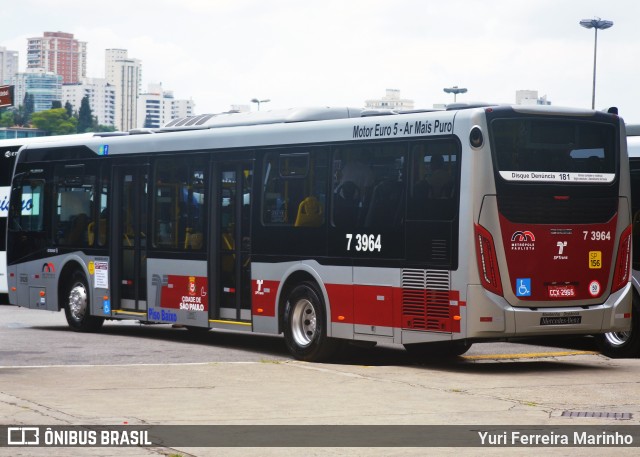 Viação Metrópole Paulista - Zona Sul 7 3964 na cidade de São Paulo, São Paulo, Brasil, por Yuri Ferreira Marinho. ID da foto: 7699846.