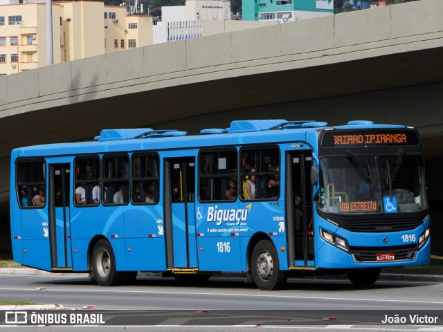 Biguaçu Transportes Coletivos Administração e Participação 1816 na cidade de Florianópolis, Santa Catarina, Brasil, por João Victor. ID da foto: 7701926.