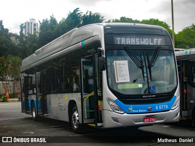 Transwolff Transportes e Turismo 6 6778 na cidade de São Paulo, São Paulo, Brasil, por Matheus  Daniel. ID da foto: 7703659.