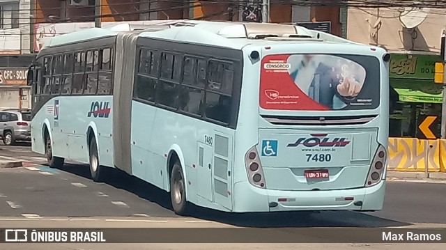 SOUL - Sociedade de Ônibus União Ltda. 7480 na cidade de Porto Alegre, Rio Grande do Sul, Brasil, por Max Ramos. ID da foto: 7702308.