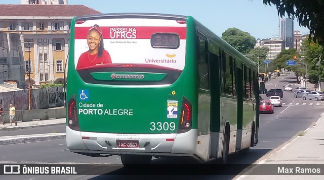 Sudeste Transportes Coletivos 3309 na cidade de Porto Alegre, Rio Grande do Sul, Brasil, por Max Ramos. ID da foto: 7702285.