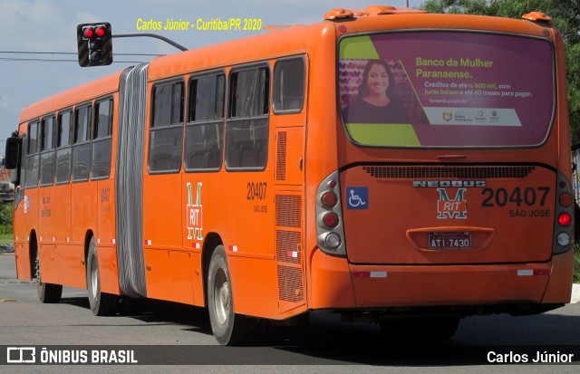 Auto Viação São José dos Pinhais 20407 na cidade de Pinhais, Paraná, Brasil, por Carlos Júnior. ID da foto: 7704073.