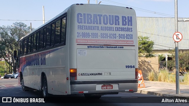 Gibatour BH Fretamento 1994 na cidade de Belo Horizonte, Minas Gerais, Brasil, por Ailton Alves. ID da foto: 7700763.