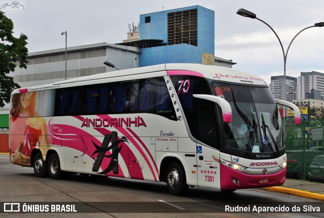 Empresa de Transportes Andorinha 7301 na cidade de São Paulo, São Paulo, Brasil, por Rudnei Aparecido da Silva. Número da foto: #7705157.