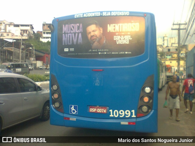 Concessionária Salvador Norte - CSN Transportes 10991 na cidade de Salvador, Bahia, Brasil, por Mario dos Santos Nogueira Junior. ID da foto: 7705577.