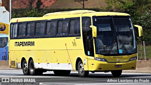 Viação Itapemirim 9501 na cidade de Aparecida, São Paulo, Brasil, por Athos Lauriano do Prado. ID da foto: 7820875.