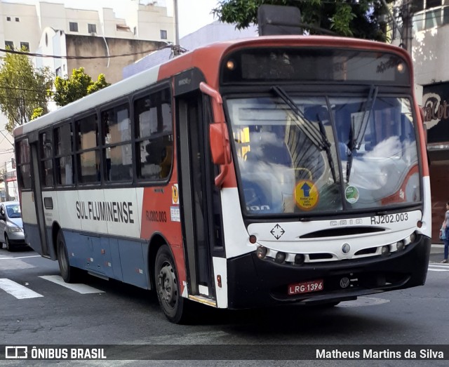 Viação Sul Fluminense RJ 202.003 na cidade de Volta Redonda, Rio de Janeiro, Brasil, por Matheus Martins da Silva. Número da foto: #7819705.
