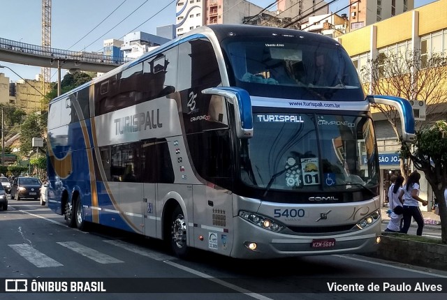 Turispall Transporte e Turismo 5400 na cidade de Aparecida, São Paulo, Brasil, por Vicente de Paulo Alves. ID da foto: 7819619.