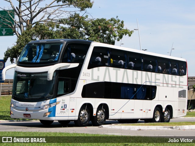 Auto Viação Catarinense 3603 na cidade de Florianópolis, Santa Catarina, Brasil, por João Victor. ID da foto: 7825642.