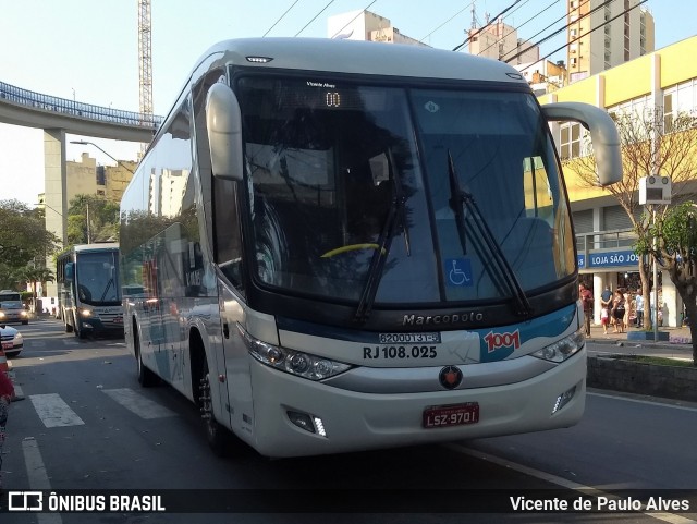 Auto Viação 1001 RJ 108.025 na cidade de Aparecida, São Paulo, Brasil, por Vicente de Paulo Alves. ID da foto: 7823936.