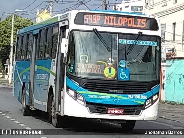 Viação Ponte Coberta RJ 190.090 na cidade de Rio de Janeiro, Rio de Janeiro, Brasil, por Jhonathan Barros. Número da foto: #7823063.