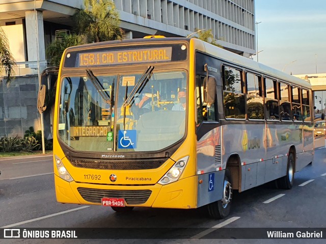 Viação Piracicabana Distrito Federal 117692 na cidade de Brasília, Distrito Federal, Brasil, por William Gabriel. ID da foto: 7826850.