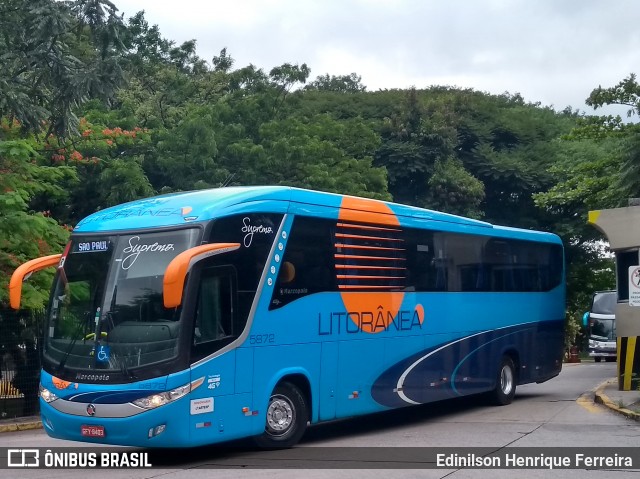 Litorânea Transportes Coletivos 5872 na cidade de São Paulo, São Paulo, Brasil, por Edinilson Henrique Ferreira. Número da foto: #7830620.