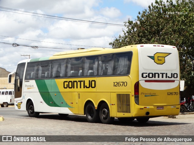 Empresa Gontijo de Transportes 12670 na cidade de Vitória da Conquista, Bahia, Brasil, por Felipe Pessoa de Albuquerque. ID da foto: 7830547.