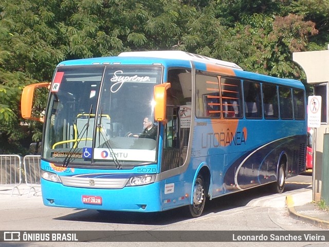 Litorânea Transportes Coletivos 5078 na cidade de São Paulo, São Paulo, Brasil, por Leonardo Sanches Vieira. ID da foto: 7828891.