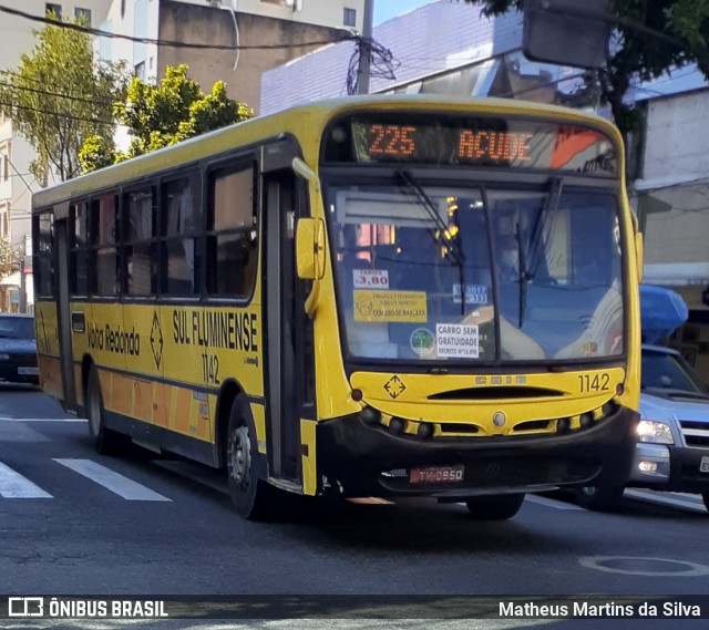 Viação Sul Fluminense 1142 na cidade de Volta Redonda, Rio de Janeiro, Brasil, por Matheus Martins da Silva. ID da foto: 7831210.