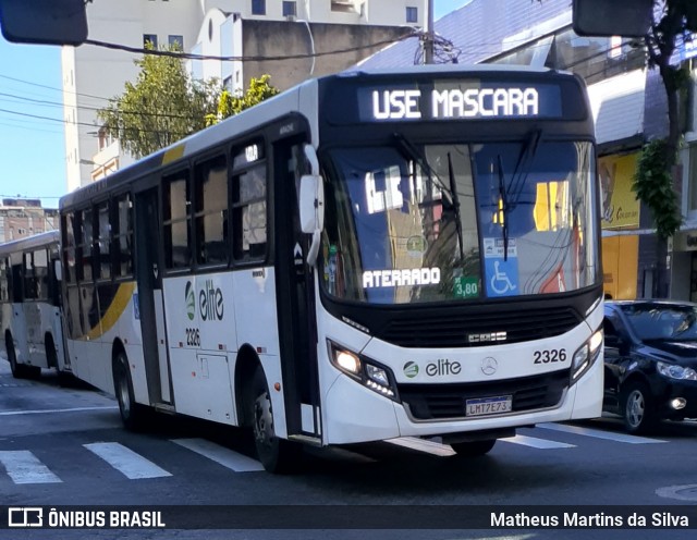 Viação Elite 2326 na cidade de Volta Redonda, Rio de Janeiro, Brasil, por Matheus Martins da Silva. Número da foto: #7829621.