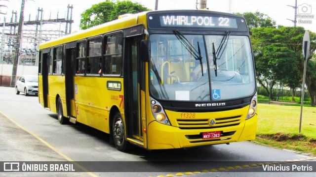 Gidion Transporte e Turismo 11328 na cidade de Joinville, Santa Catarina, Brasil, por Vinicius Petris. ID da foto: 7834902.