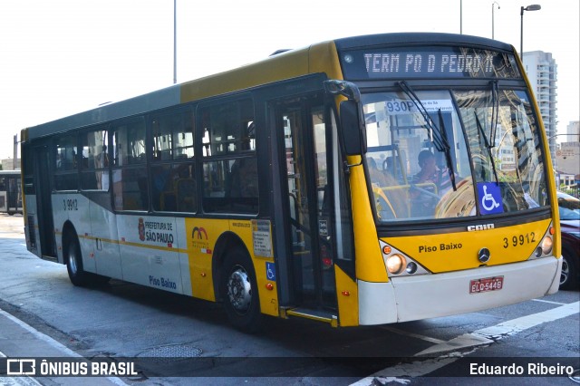 Viação Metrópole Paulista - Zona Leste 3 9912 na cidade de São Paulo, São Paulo, Brasil, por Eduardo Ribeiro. Número da foto: #7836474.