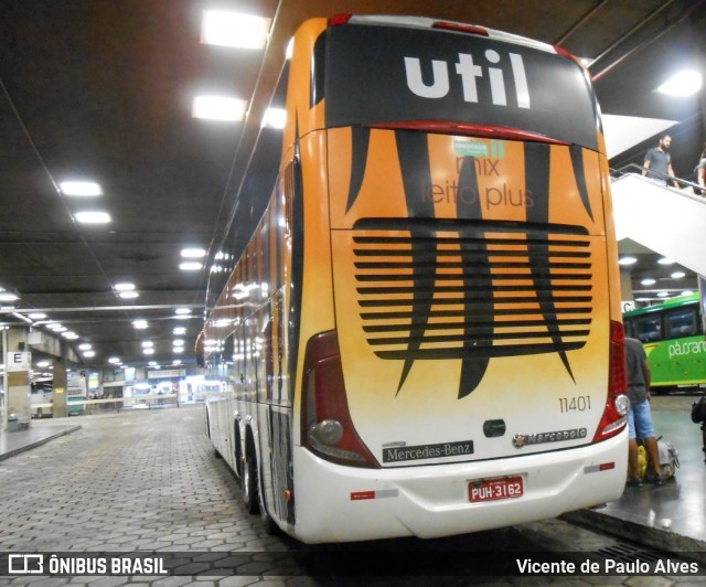 UTIL - União Transporte Interestadual de Luxo 11401 na cidade de Belo Horizonte, Minas Gerais, Brasil, por Vicente de Paulo Alves. ID da foto: 7835237.