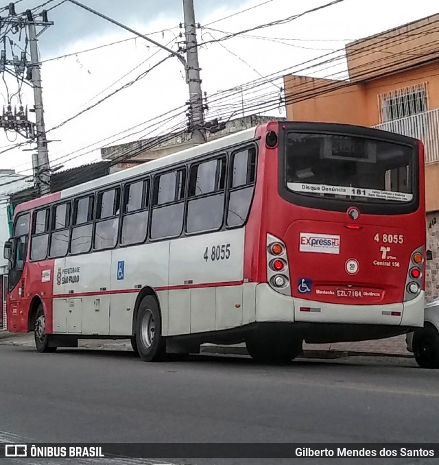 Express Transportes Urbanos Ltda 4 8055 na cidade de São Paulo, São Paulo, Brasil, por Gilberto Mendes dos Santos. Número da foto: #7835638.
