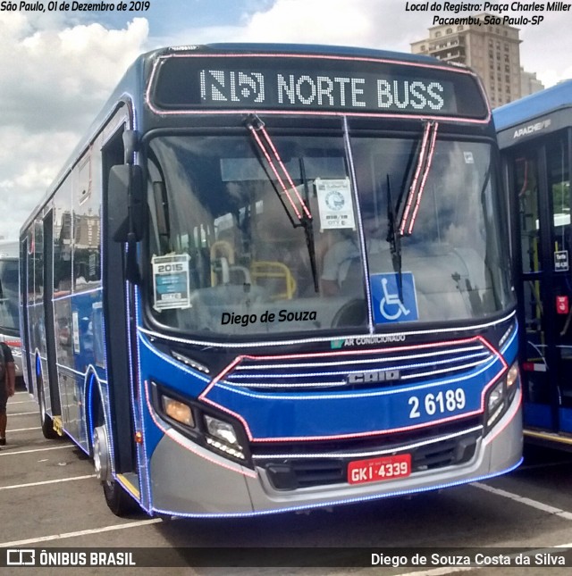 Transcooper > Norte Buss 2 6189 na cidade de São Paulo, São Paulo, Brasil, por Diego de Souza Costa da Silva. ID da foto: 7834929.