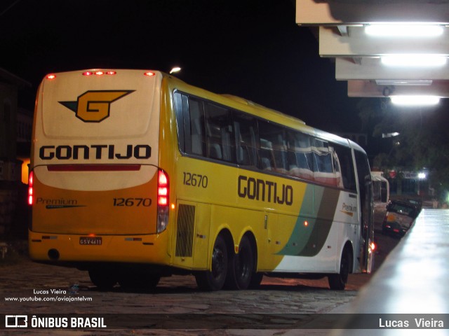 Empresa Gontijo de Transportes 12670 na cidade de Diamantina, Minas Gerais, Brasil, por Lucas Vieira. ID da foto: 7836187.