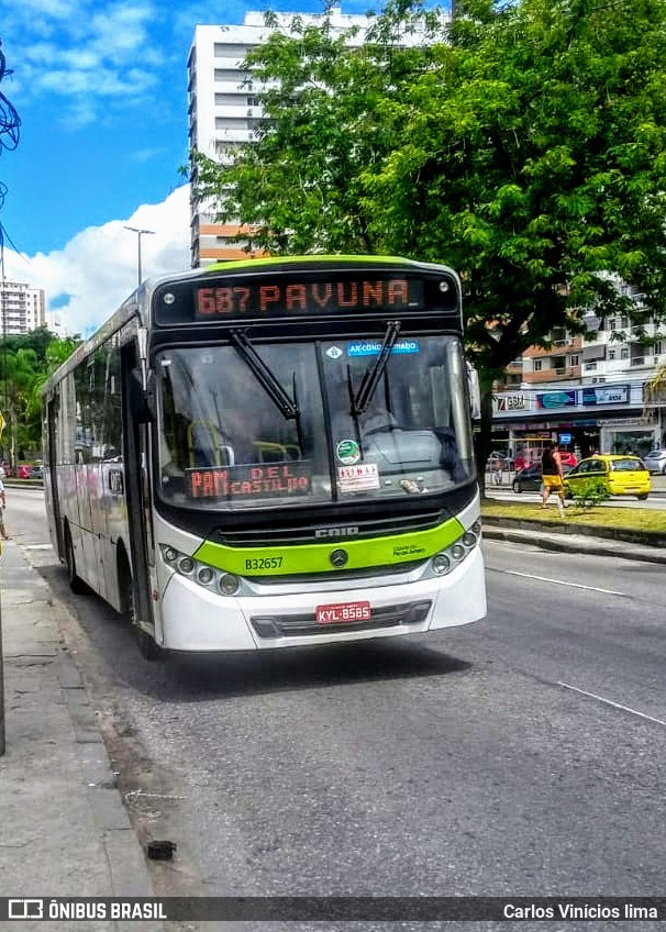 Viação Pavunense B32657 na cidade de Rio de Janeiro, Rio de Janeiro, Brasil, por Carlos Vinícios lima. Número da foto: #7836669.