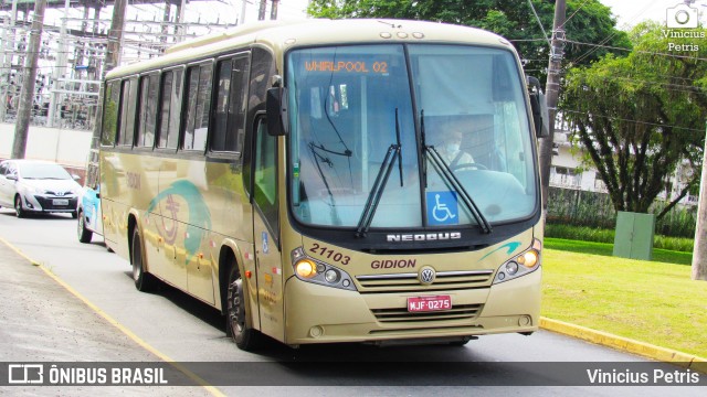Gidion Transporte e Turismo 21103 na cidade de Joinville, Santa Catarina, Brasil, por Vinicius Petris. Número da foto: #7834910.