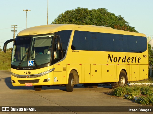 Viação Nordeste 1420 na cidade de Natal, Rio Grande do Norte, Brasil, por Ícaro Chagas. ID da foto: 7840122.