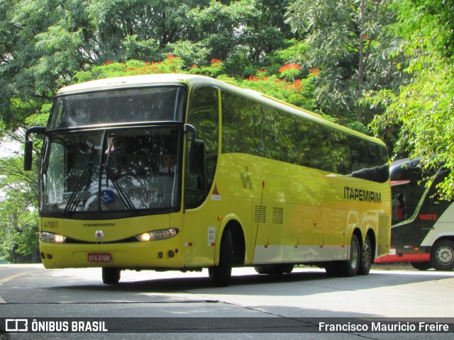 Viação Itapemirim 47001 na cidade de São Paulo, São Paulo, Brasil, por Francisco Mauricio Freire. ID da foto: 7839302.