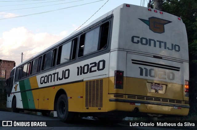 Empresa Gontijo de Transportes 11020 na cidade de Ribeirão das Neves, Minas Gerais, Brasil, por Luiz Otavio Matheus da Silva. ID da foto: 7841927.