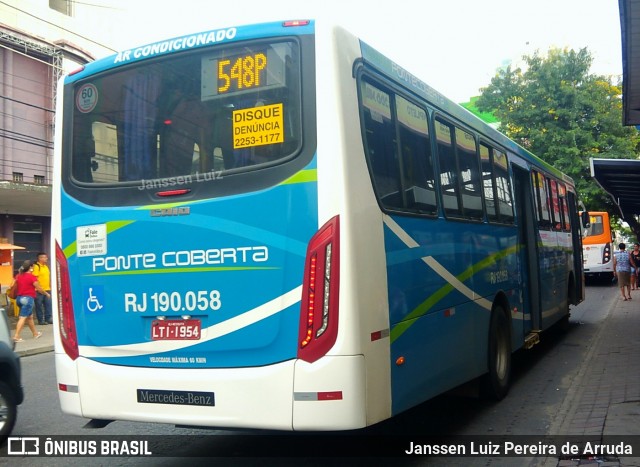 Viação Ponte Coberta RJ 190.058 na cidade de Nova Iguaçu, Rio de Janeiro, Brasil, por Janssen Luiz Pereira de Arruda. Número da foto: #7843276.