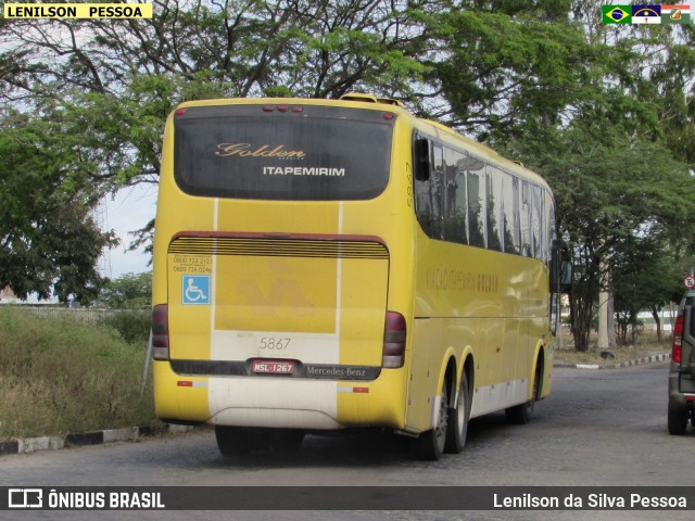 Viação Itapemirim 5867 na cidade de Caruaru, Pernambuco, Brasil, por Lenilson da Silva Pessoa. ID da foto: 7846597.