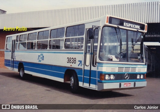 TCA - Transportes Coletivos Anápolis 3838 na cidade de Anápolis, Goiás, Brasil, por Carlos Júnior. ID da foto: 7846420.