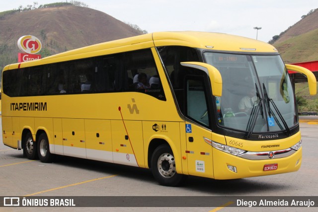 Viação Itapemirim 60645 na cidade de Queluz, São Paulo, Brasil, por Diego Almeida Araujo. ID da foto: 7846985.