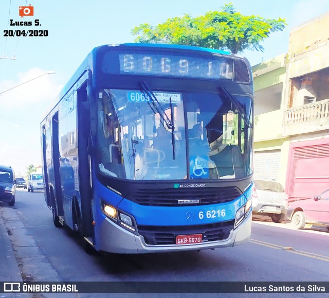 Transwolff Transportes e Turismo 6 6216 na cidade de São Paulo, São Paulo, Brasil, por Lucas Santos da Silva. Número da foto: #7847180.