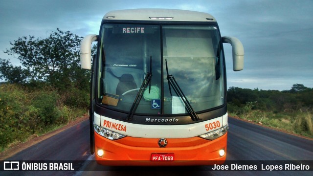Auto Viação Princesa do Agreste 5030 na cidade de Serra Talhada, Pernambuco, Brasil, por Jose Diemes  Lopes Ribeiro. Número da foto: #7794069.
