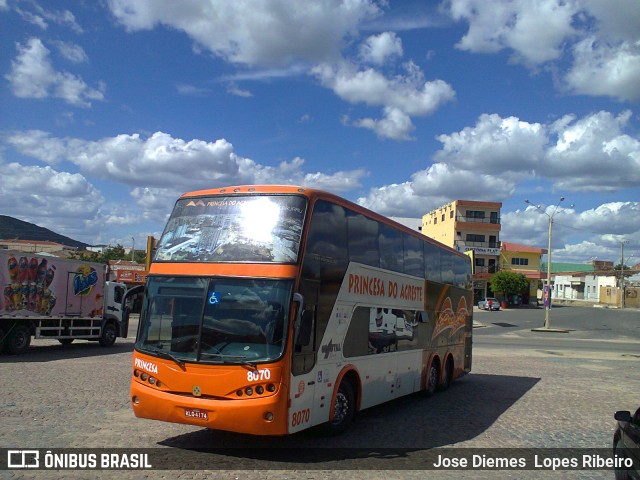 Auto Viação Princesa do Agreste 8070 na cidade de Custódia, Pernambuco, Brasil, por Jose Diemes  Lopes Ribeiro. Número da foto: #7794070.