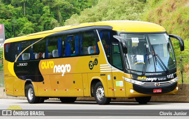 Ouro Negro Transportes e Turismo 3900 na cidade de Rio Bonito, Rio de Janeiro, Brasil, por Clovis Junior. ID da foto: 7851463.