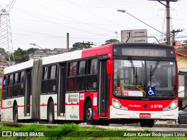 Express Transportes Urbanos Ltda 4 8796 na cidade de São Paulo, São Paulo, Brasil, por Adam Xavier Rodrigues Lima. ID da foto: 7851586.