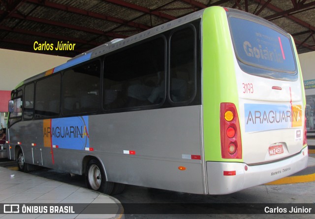 Viação Araguarina 3193 na cidade de Goiânia, Goiás, Brasil, por Carlos Júnior. ID da foto: 7853015.