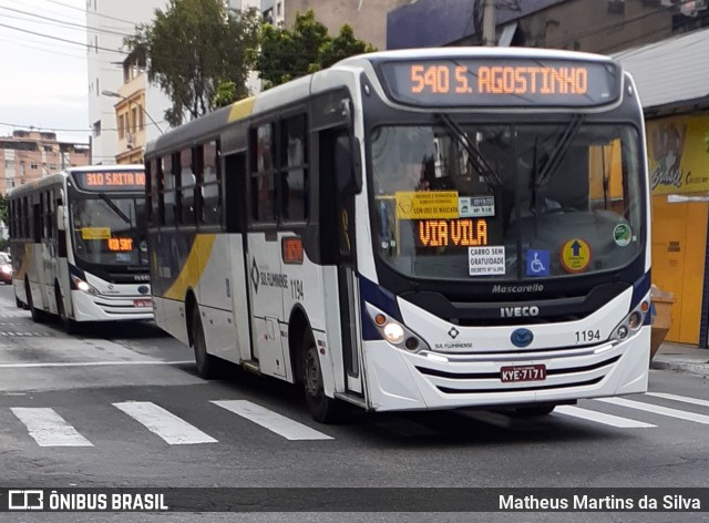 Viação Sul Fluminense 1194 na cidade de Volta Redonda, Rio de Janeiro, Brasil, por Matheus Martins da Silva. ID da foto: 7853371.