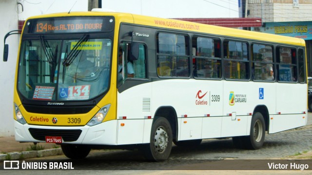 Coletivo Transportes 3309 na cidade de Caruaru, Pernambuco, Brasil, por Victor Hugo. Número da foto: #7853571.