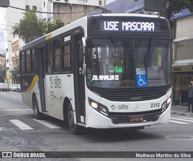 Viação Elite 2312 na cidade de Volta Redonda, Rio de Janeiro, Brasil, por Matheus Martins da Silva. ID da foto: 7853453.