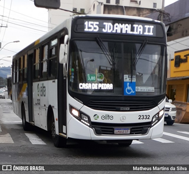 Viação Elite 2332 na cidade de Volta Redonda, Rio de Janeiro, Brasil, por Matheus Martins da Silva. Número da foto: #7853401.