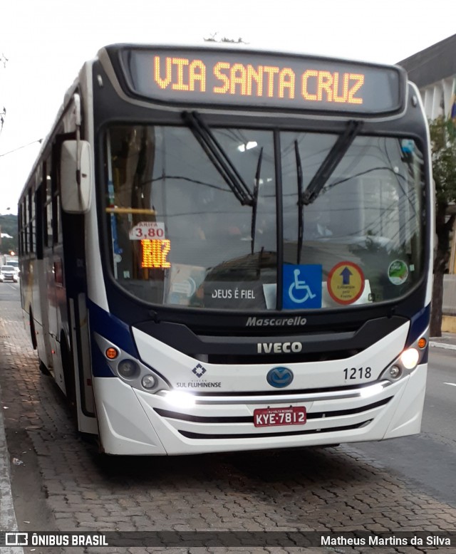 Viação Sul Fluminense 1218 na cidade de Volta Redonda, Rio de Janeiro, Brasil, por Matheus Martins da Silva. ID da foto: 7853380.